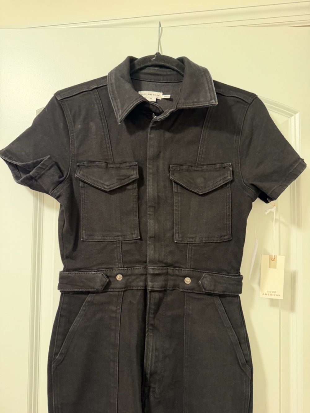 Good American Black Denim Jumpsuit - Picture 3 of 6